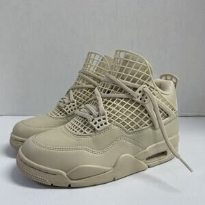 Air Jordan 4 Retro Net Rattan FN7251 200 Size 6 Women Tan Leather Sneaker Ivory